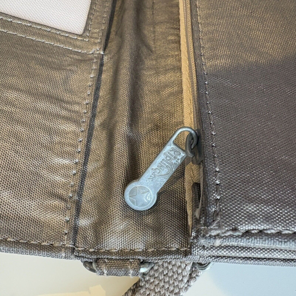 Kipling Wallet Full Size Crossbody Nylon Pewter Bifold - Picture 11 of 11